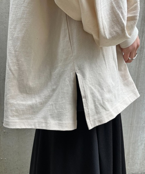 CIAOPANIC(チャオパニック)の「フラワープリントロゴビッグロンT/USAコットン(Tシャツ/カットソー・レディース・オフホワイト/ベージュ/ネイビー・FREE)」の17枚目の写真