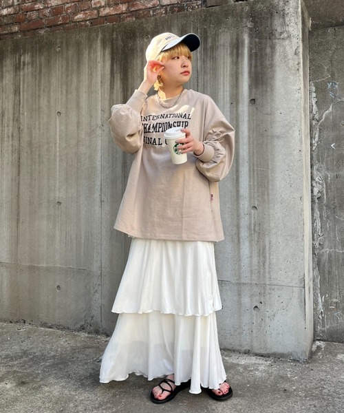 【t】出品 オーバーサイズナンバリングラグランロンT MONO-MART LADY'S│MONO