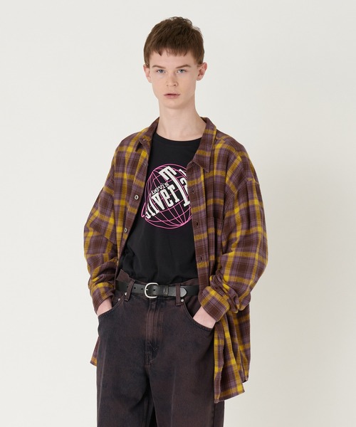 Levi's（リーバイス）の「Levi's/リーバイス SILVERTAB(TM) オーバーサイズシャツ パープル YVES PLAID（シャツ/ブラウス・メンズ・マルチ・L/M/S/XL）」の5枚目の写真