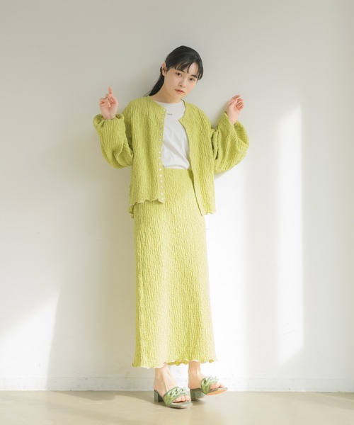 idem(イデム)の「【ZOZOTOWN限定】poco poco mellow cardigan/メロウカーディガン(カーディガン/ボレロ・レディース・ライトグリーン/ブラック・FREE)」の10枚目の写真