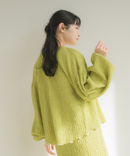 idem(イデム)の「【ZOZOTOWN限定】poco poco mellow cardigan/メロウカーディガン(カーディガン/ボレロ・レディース・ライトグリーン/ブラック・FREE)」の12枚目の写真