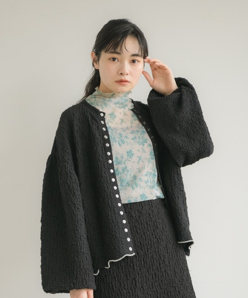 idem(イデム)の「【ZOZOTOWN限定】poco poco mellow cardigan/メロウカーディガン(カーディガン/ボレロ・レディース・ライトグリーン/ブラック・FREE)」の18枚目の写真