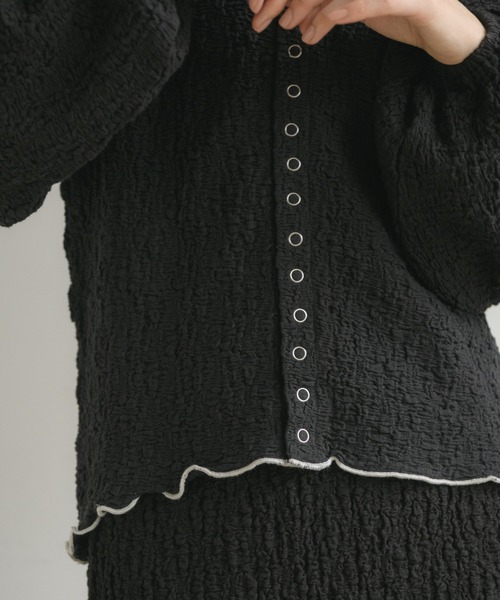 idem(イデム)の「【ZOZOTOWN限定】poco poco mellow cardigan/メロウカーディガン(カーディガン/ボレロ・レディース・ライトグリーン/ブラック・FREE)」の22枚目の写真