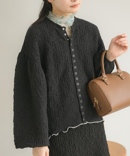 idem(イデム)の「【ZOZOTOWN限定】poco poco mellow cardigan/メロウカーディガン(カーディガン/ボレロ・レディース・ライトグリーン/ブラック・FREE)」の6枚目の写真
