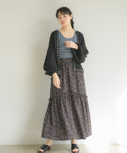 idem(イデム)の「【ZOZOTOWN限定】poco poco mellow cardigan/メロウカーディガン(カーディガン/ボレロ・レディース・ライトグリーン/ブラック・FREE)」の7枚目の写真