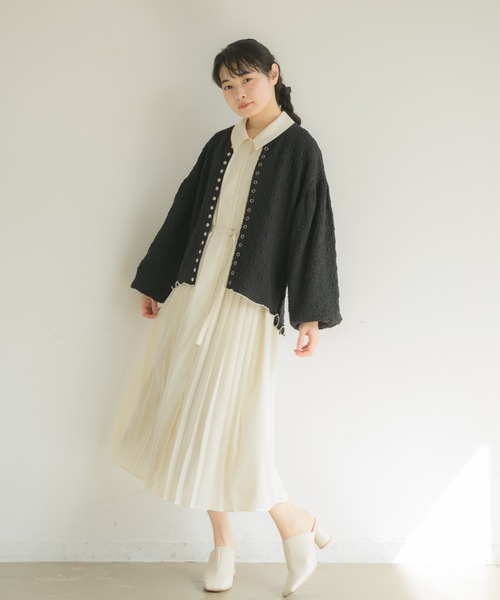 idem(イデム)の「【ZOZOTOWN限定】poco poco mellow cardigan/メロウカーディガン(カーディガン/ボレロ・レディース・ライトグリーン/ブラック・FREE)」の8枚目の写真