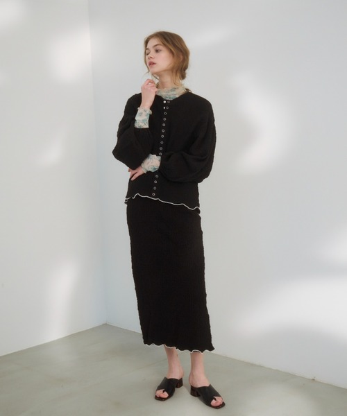 idem(イデム)の「【ZOZOTOWN限定】poco poco mellow cardigan/メロウカーディガン(カーディガン/ボレロ・レディース・ライトグリーン/ブラック・FREE)」の15枚目の写真