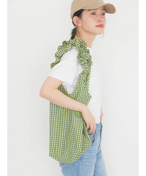 AMERICAN HOLIC（アメリカンホリック）の「ギンガムフリルバッグ（トートバッグ・レディース・ピンク/ホワイト/イエロー/サックスブルー・FREE）」の7枚目の写真