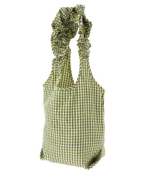 AMERICAN HOLIC（アメリカンホリック）の「ギンガムフリルバッグ（トートバッグ・レディース・ピンク/ホワイト/イエロー/サックスブルー・FREE）」の5枚目の写真