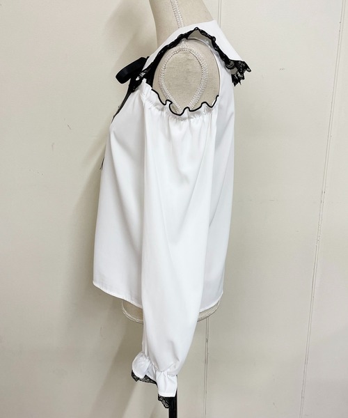 MA*RS（アメーバーマーズ）の「肩開きクロスZIPスライダーブラウス（シャツ/ブラウス・レディース・ブラック/ホワイト×ブラック/ホワイト・FREE）」の14枚目の写真