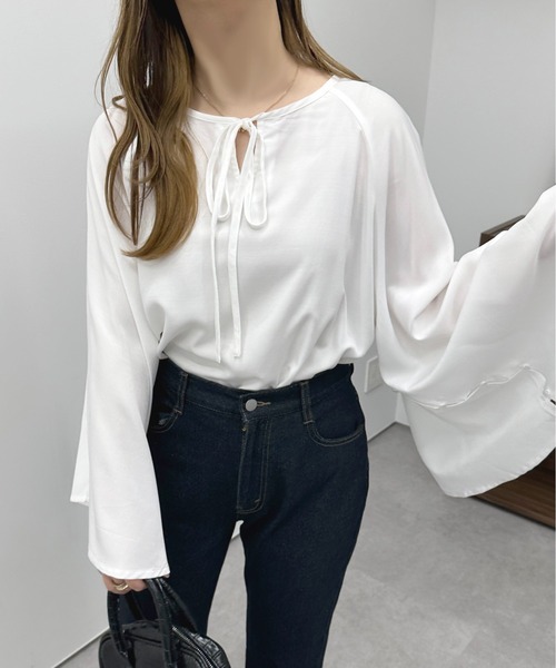 apres jour(アプレジュール)の「スリットスリーブブラウス【ZOZOTOWN限定アイテム】(シャツ/ブラウス・レディース・オフホワイト/ピンク/ブルー・X-LARGE/フリー)」の19枚目の写真