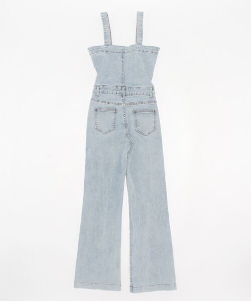 SpRay(スプレイ)の「ストレッチデニムフレアサロペット(サロペット/オーバーオール・レディース・ライトブルー/ブルー・FREE)」の3枚目の写真