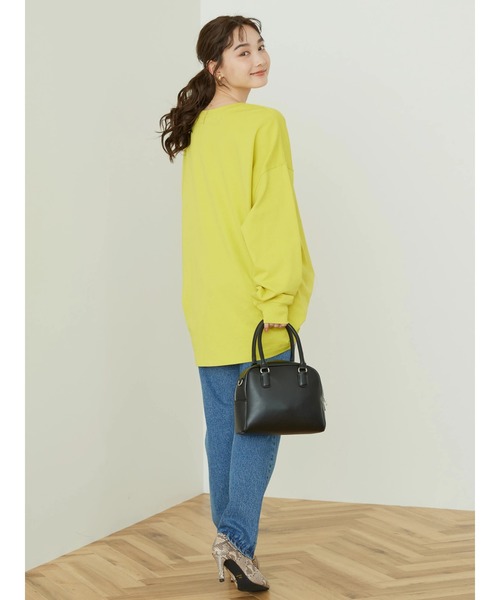 AMERICAN HOLIC（アメリカンホリック）の「ミニ裏毛袖ボリュームカットチュニック（チュニック・レディース・オフホワイト/イエロー/ブルー/ダークネイビー/その他9・M/L）」の6枚目の写真