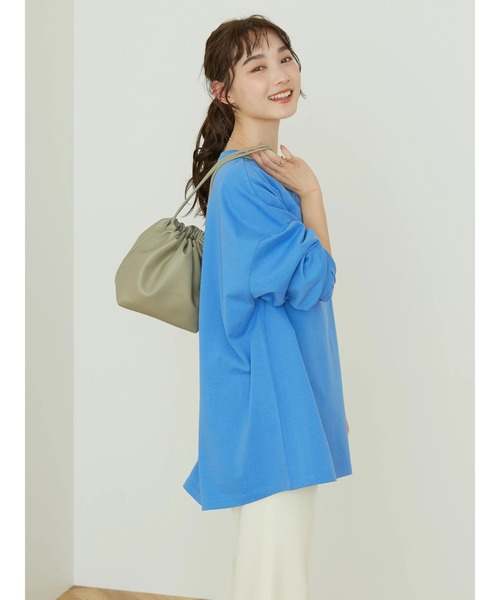 AMERICAN HOLIC（アメリカンホリック）の「ミニ裏毛袖ボリュームカットチュニック（チュニック・レディース・オフホワイト/イエロー/ブルー/ダークネイビー/その他9・M/L）」の10枚目の写真