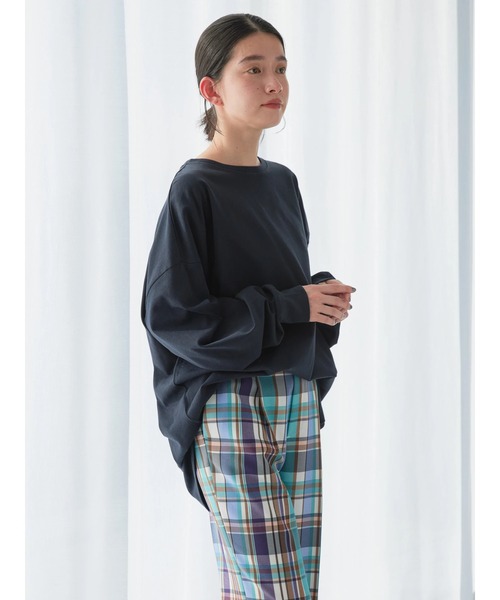 AMERICAN HOLIC（アメリカンホリック）の「ミニ裏毛袖ボリュームカットチュニック（チュニック・レディース・オフホワイト/イエロー/ブルー/ダークネイビー/その他9・M/L）」の7枚目の写真