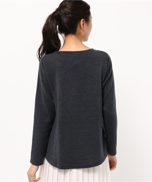 OUTLET(アウトレット)の「【Discoat】ニットソーストライププルオーバー(Tシャツ/カットソー・レディース・グレー/ネイビー・FREE)」の5枚目の写真