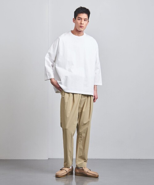 UNITED ARROWS（ユナイテッドアローズ）の「コットン テンジク 8スリーブ ワイドクルーネック（Tシャツ/カットソー・メンズ・ホワイト/ブラック・L/S/M）」の6枚目の写真