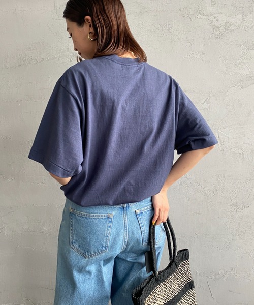 AMERICANA（アメリカーナ）の「[Americana/アメリカーナ] ラフィー天竺 ロゴプリントTシャツ（Tシャツ/カットソー・レディース・ネイビー/グレー/キナリ・ONE SIZE）」の20枚目の写真