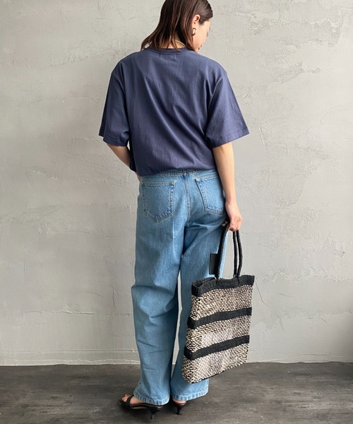 AMERICANA（アメリカーナ）の「[Americana/アメリカーナ] ラフィー天竺 ロゴプリントTシャツ（Tシャツ/カットソー・レディース・ネイビー/グレー/キナリ・ONE SIZE）」の18枚目の写真