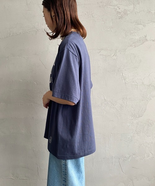 AMERICANA（アメリカーナ）の「[Americana/アメリカーナ] ラフィー天竺 ロゴプリントTシャツ（Tシャツ/カットソー・レディース・ネイビー/グレー/キナリ・ONE SIZE）」の16枚目の写真