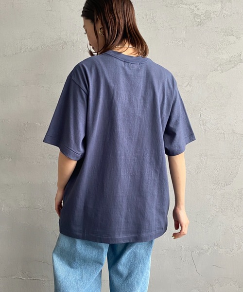 AMERICANA（アメリカーナ）の「[Americana/アメリカーナ] ラフィー天竺 ロゴプリントTシャツ（Tシャツ/カットソー・レディース・ネイビー/グレー/キナリ・ONE SIZE）」の15枚目の写真