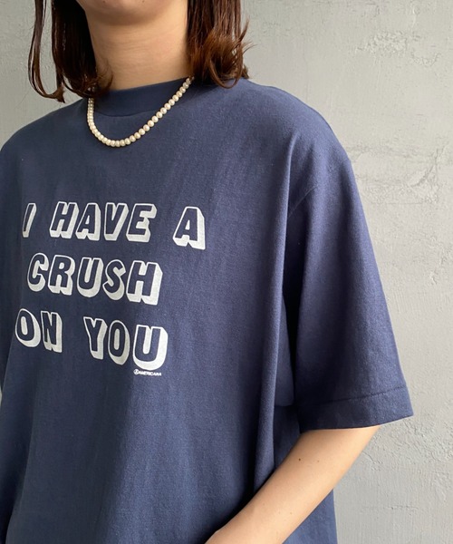 AMERICANA（アメリカーナ）の「[Americana/アメリカーナ] ラフィー天竺 ロゴプリントTシャツ（Tシャツ/カットソー・レディース・ネイビー/グレー/キナリ・ONE SIZE）」の14枚目の写真