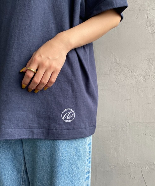 AMERICANA（アメリカーナ）の「[Americana/アメリカーナ] ラフィー天竺 ロゴプリントTシャツ（Tシャツ/カットソー・レディース・ネイビー/グレー/キナリ・ONE SIZE）」の13枚目の写真