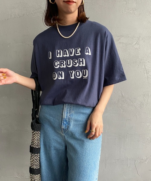 AMERICANA（アメリカーナ）の「[Americana/アメリカーナ] ラフィー天竺 ロゴプリントTシャツ（Tシャツ/カットソー・レディース・ネイビー/グレー/キナリ・ONE SIZE）」の21枚目の写真