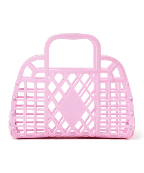 こども ビームス（コドモビームス）の「Sun Jellies / レトロ バスケット ミニ（トートバッグ・キッズ・イエロー/ミント/ラベンダー/ピンク/ブラウン系その他2/ライトブルー・ONE SIZE）」の4枚目の写真