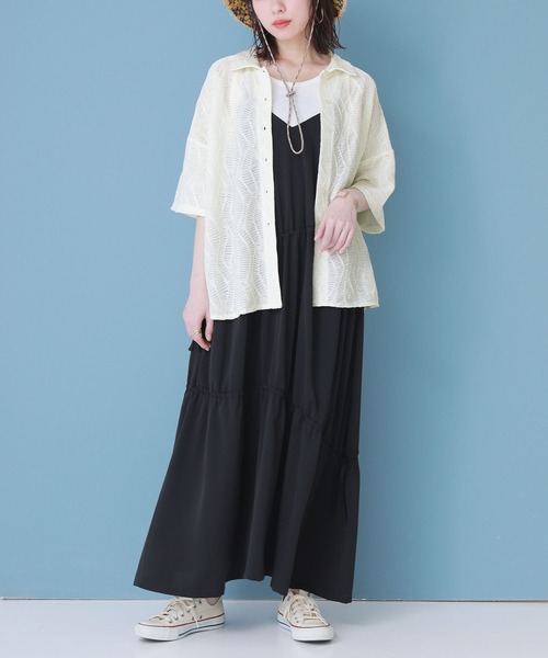 osharewalker(オシャレウォーカー)の「『ジオメトリック半袖シャツ』(シャツ/ブラウス・レディース・ブラック/オフホワイト/イエロー・FREE)」の10枚目の写真