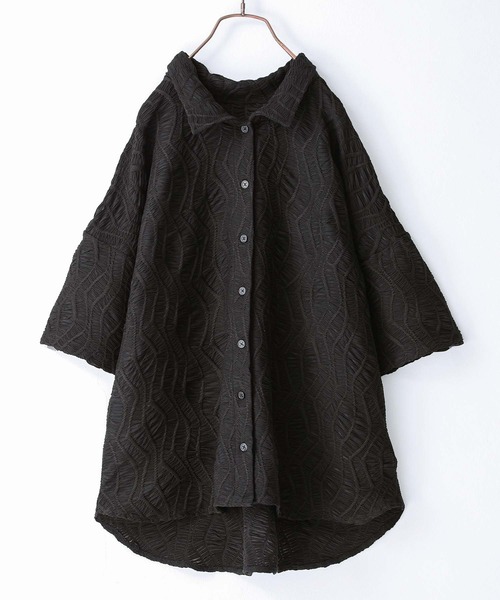 osharewalker(オシャレウォーカー)の「『ジオメトリック半袖シャツ』(シャツ/ブラウス・レディース・ブラック/オフホワイト/イエロー・FREE)」の22枚目の写真