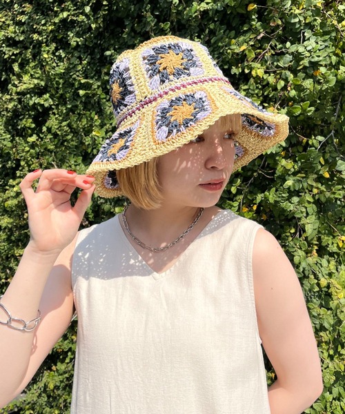 CIAOPANIC（チャオパニック）の「サマークロシェハット（ハット・レディース・ピンク/ベージュ・FREE）」の16枚目の写真