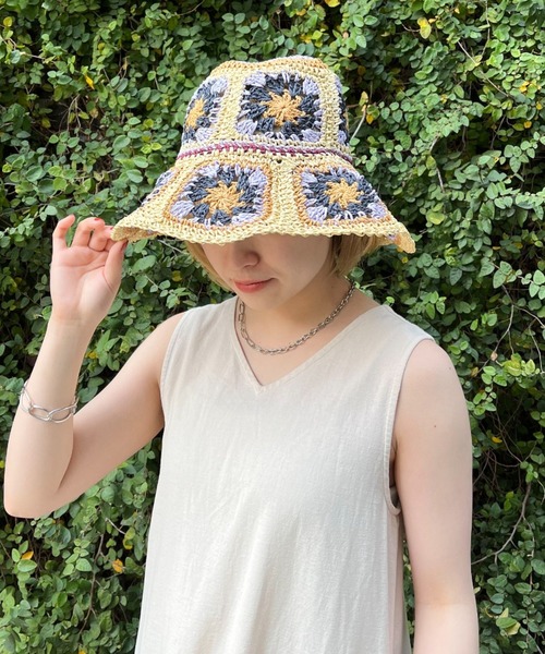 CIAOPANIC（チャオパニック）の「サマークロシェハット（ハット・レディース・ピンク/ベージュ・FREE）」の12枚目の写真