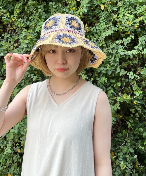 CIAOPANIC（チャオパニック）の「サマークロシェハット（ハット・レディース・ピンク/ベージュ・FREE）」の11枚目の写真