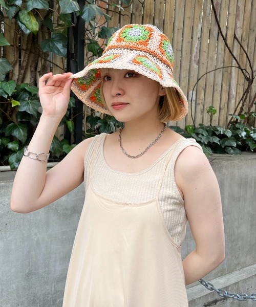 CIAOPANIC（チャオパニック）の「サマークロシェハット（ハット・レディース・ピンク/ベージュ・FREE）」の13枚目の写真
