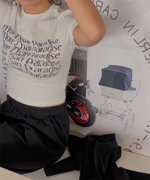 Vipoa(ヴィポア)の「フロントロゴウエーブミニT(Tシャツ/カットソー・レディース・ホワイト/ブラック・FREE)」の4枚目の写真
