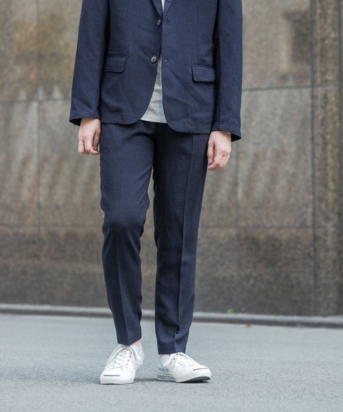 URBAN RESEARCH ROSSO MEN（アーバンリサーチロッソメン）の「『XLサイズあり』『セットアップ対応』サマーツイードテーパードパンツ（スーツパンツ・メンズ・ネイビー/ブラック・MEDIUM/LARGE/X-LARGE）」の3枚目の写真