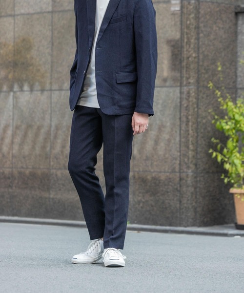 URBAN RESEARCH ROSSO MEN（アーバンリサーチロッソメン）の「『XLサイズあり』『セットアップ対応』サマーツイードテーパードパンツ（スーツパンツ・メンズ・ネイビー/ブラック・MEDIUM/LARGE/X-LARGE）」の4枚目の写真