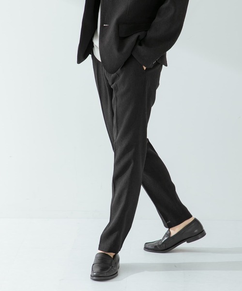 URBAN RESEARCH ROSSO MEN（アーバンリサーチロッソメン）の「『XLサイズあり』『セットアップ対応』サマーツイードテーパードパンツ（スーツパンツ・メンズ・ネイビー/ブラック・MEDIUM/LARGE/X-LARGE）」の9枚目の写真
