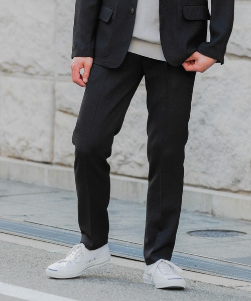 URBAN RESEARCH ROSSO MEN（アーバンリサーチロッソメン）の「『XLサイズあり』『セットアップ対応』サマーツイードテーパードパンツ（スーツパンツ・メンズ・ネイビー/ブラック・MEDIUM/LARGE/X-LARGE）」の18枚目の写真