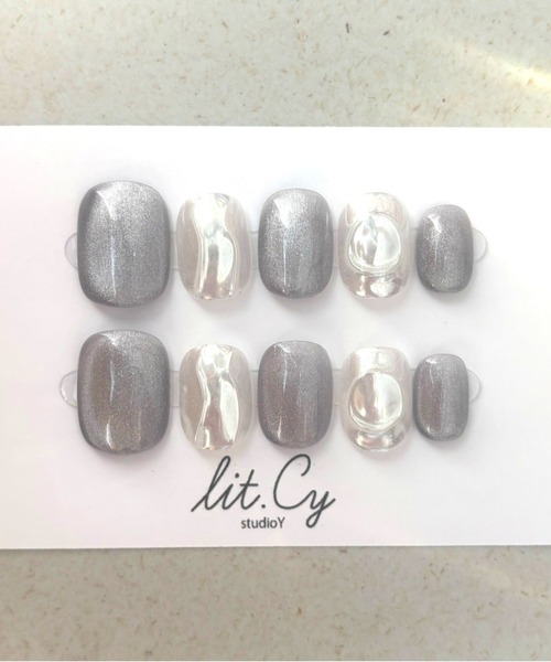 lit.Cy（リットシー）の「lit.Cy ネイルチップ（ネイルシール/ネイルチップ・レディース・マルチ/ベージュ/ブラウン/その他/ブルー/ブラック/その他1/イエロー/ホワイト系その他/ベージュ系その他/オフホワイト/その他2/その他3/ピンク/ブラック系その他/ホワイト系その他2/グリーン/ネイビー/ブラウン系/ブルー系その他/ベージュ系その他3/ベージュ系その他2/パープル/ブラウン系1/クリーム/ピンクベージュ/ブラック系その他2/パープル系/ベージュ系その他4/グレー/ブラック系その他3/ブラック系その他4/その他4/ブラック系その他5/グレー系1/ベージュ系その他5/レッド/ピンク系/ピンク系1/ブルー系その他2/ベージュ系その他6/グレー系2/その他6/その他5/ホワイト×ブラック/ピンク系2/ベージュ系その他7/ホワイト系その他3/ネイビー系/ベージュ系/グリーン系その他/ブラウン系2/ピンク系3/ブラック系その他6/ピンク系4/ベージュ系1/ネイビー系2/ホワイト系その他4/ブルー系その他3/その他7/ピンク系5/グレー系その他3/ベージュ系2/パープル系1/その他8/その他9/ブラウン系3/グレー系その他/ホワイト系その他5/ベージュ系3/ブラック系その他7/その他10・FREE）」の20枚目の写真