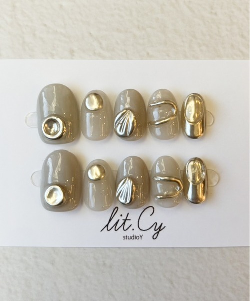 lit.Cy（リットシー）の「lit.Cy ネイルチップ（ネイルシール/ネイルチップ・レディース・マルチ/ベージュ/ブラウン/その他/ブルー/ブラック/その他1/イエロー/ホワイト系その他/ベージュ系その他/オフホワイト/その他2/その他3/ピンク/ブラック系その他/ホワイト系その他2/グリーン/ネイビー/ブラウン系/ブルー系その他/ベージュ系その他3/ベージュ系その他2/パープル/ブラウン系1/クリーム/ピンクベージュ/ブラック系その他2/パープル系/ベージュ系その他4/グレー/ブラック系その他3/ブラック系その他4/その他4/ブラック系その他5/グレー系1/ベージュ系その他5/レッド/ピンク系/ピンク系1/ブルー系その他2/ベージュ系その他6/グレー系2/その他6/その他5/ホワイト×ブラック/ピンク系2/ベージュ系その他7/ホワイト系その他3/ネイビー系/ベージュ系/グリーン系その他/ブラウン系2/ピンク系3/ブラック系その他6/ピンク系4/ベージュ系1/ネイビー系2/ホワイト系その他4/ブルー系その他3/その他7/ピンク系5/グレー系その他3/ベージュ系2/パープル系1/その他8/その他9/ブラウン系3/グレー系その他/ホワイト系その他5/ベージュ系3/ブラック系その他7/その他10・FREE）」の18枚目の写真