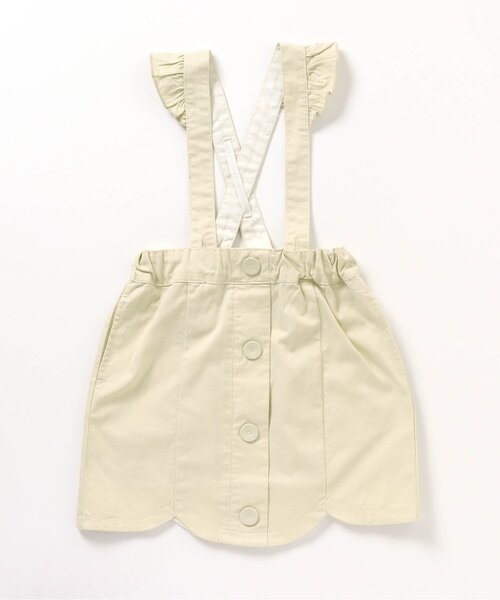 apres les cours（アプレレクール）の「フリル2WAYスカラップジャンパースカート（ジャンパースカート・キッズ・アイボリー/インディゴブルー・80/140/110/100/90/130/120）」の2枚目の写真