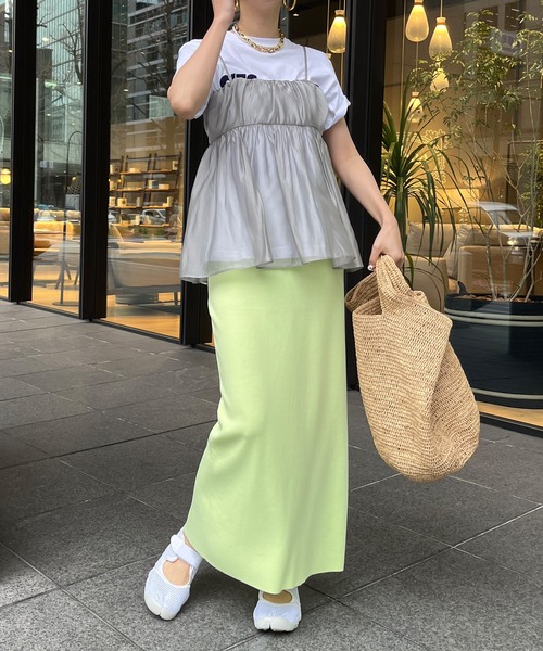 DouDou(ドゥドゥ)の「オーガンジーキャミ(キャミソール・レディース・ブラック/グレー/ピンクベージュ・FREE)」の6枚目の写真