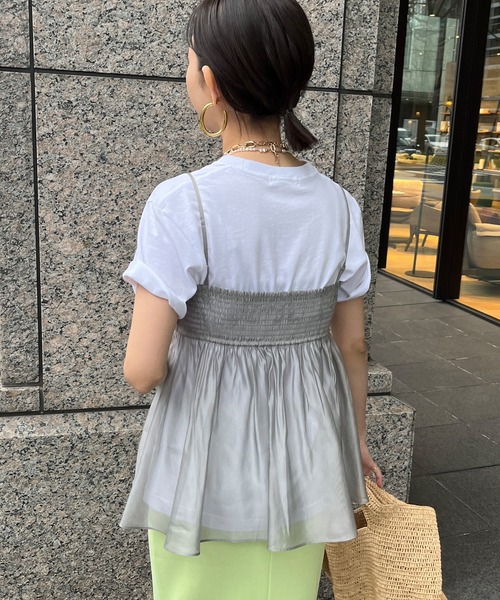 DouDou(ドゥドゥ)の「オーガンジーキャミ(キャミソール・レディース・ブラック/グレー/ピンクベージュ・FREE)」の11枚目の写真