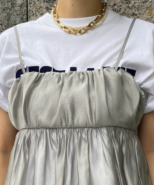 DouDou(ドゥドゥ)の「オーガンジーキャミ(キャミソール・レディース・ブラック/グレー/ピンクベージュ・FREE)」の15枚目の写真