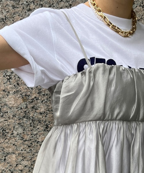 DouDou(ドゥドゥ)の「オーガンジーキャミ(キャミソール・レディース・ブラック/グレー/ピンクベージュ・FREE)」の20枚目の写真