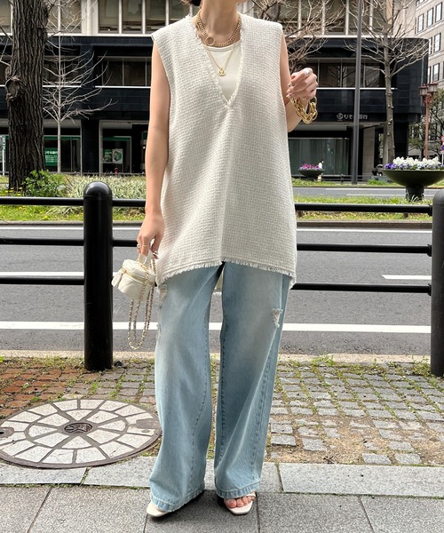 DouDou（ドゥドゥ）の「NEWツイード深Vベスト（ベスト）」 - WEAR