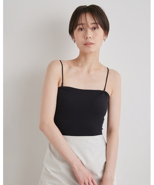 emmi（エミ）の「【emmi atelier】サントーニインナーベアトップ（キャミソール・レディース・ブルー/ブラック/ホワイト・FREE）」の4枚目の写真