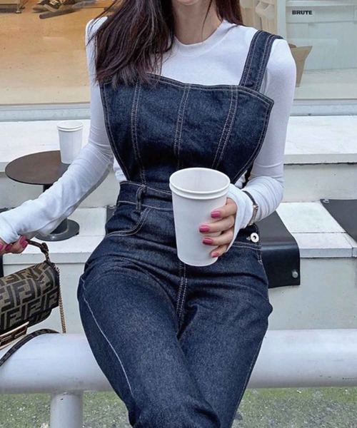 SPIGA（スピーガ）の「ﾃﾞﾆﾑｻﾛﾍﾟｯﾄ（サロペット/オーバーオール・レディース・ブルー/ブラック・FREE）」の10枚目の写真